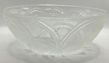 Vintage Lalique France Frosted And Etched Crystal Bowl
