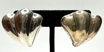 SSS26 Vintage Mexican 925 Sterling Silver Shell Earrings 20.46gr