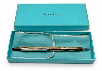 CV05 Tiffany & Co. Sterling Silver Ballpoint Pen With Pouch And Box 20.61gr