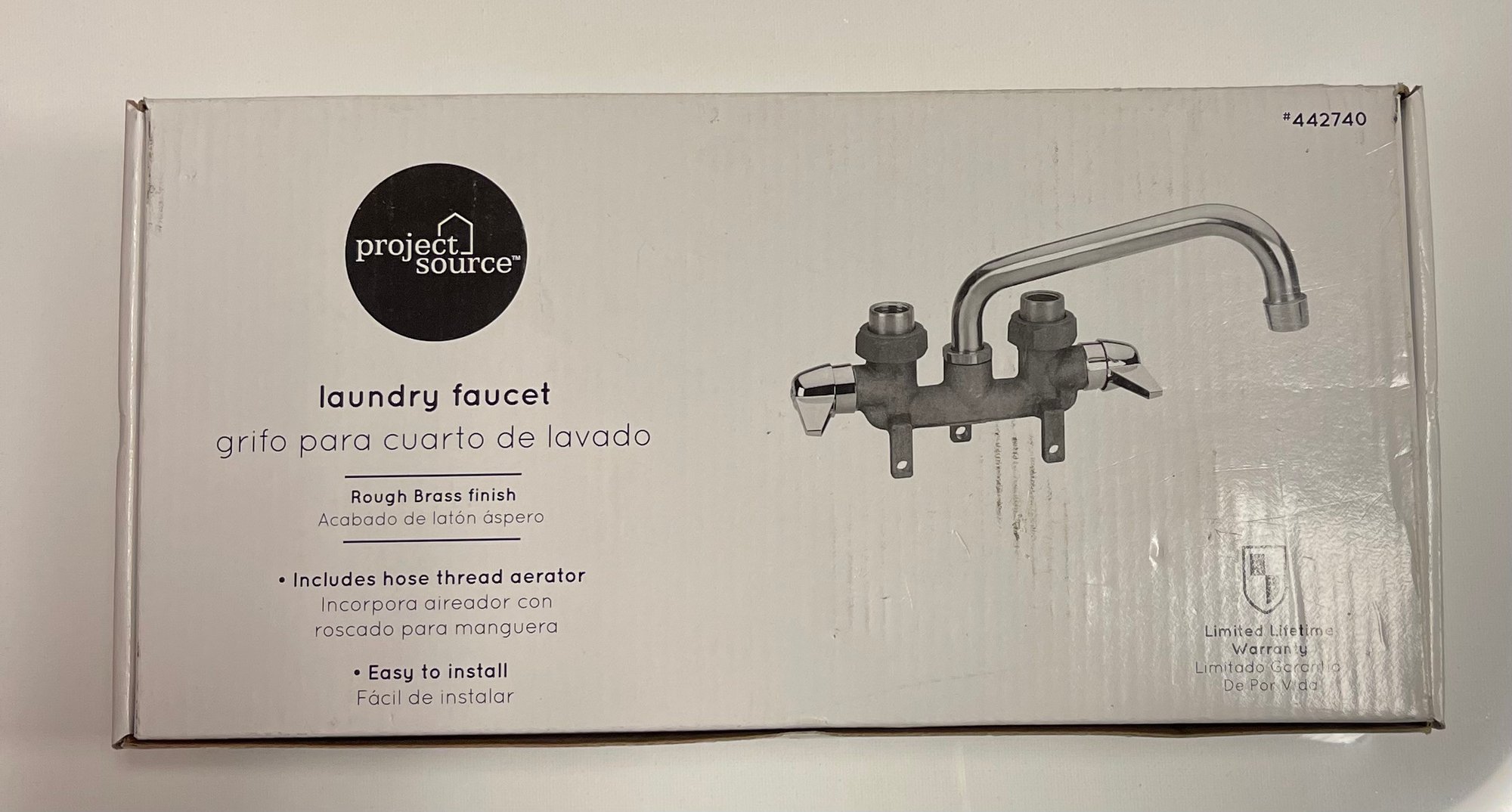 Project Source Rough Brass 2-handle Deck-mount Utility Faucet #4324 ...
