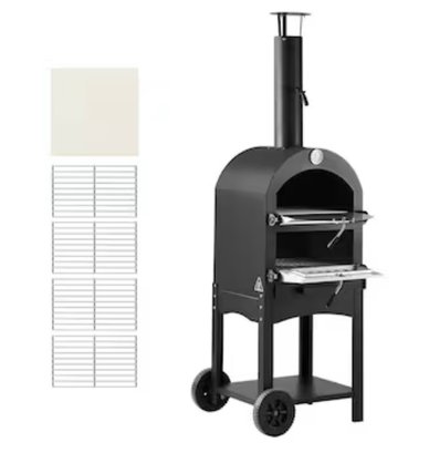 VEVOR 12-IN Wood Pellet Pizza Oven Stainless Steel Hearth Wood Pellet Outdoor Pizza Oven