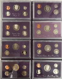 Lot Of 8 United States Mint Proof Sets