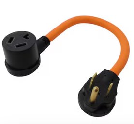 AC WORKS 1.5ft NEMA 6-50P To NEMA 10-30R 30 -Amp 3-wire Grounding Single To Single Orange Basic Flexible Adapt