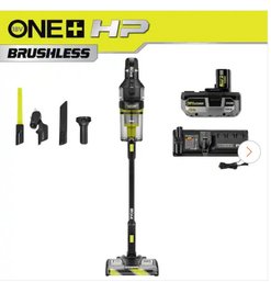 Ryobi ONE+ HP 18V Cordless Advanced WHISPER Series Stick Vacuum Kit With 4.0 Ah Battery And Charger