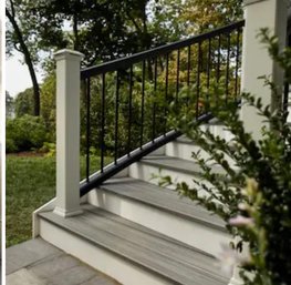Trex Transcend 8-ft X 36-in Charcoal Black Composite Deck Stair Rail Kit Hardware Included