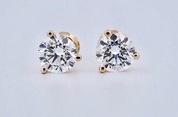 2 Carat TW Lab Studs Yellow Gold Certified