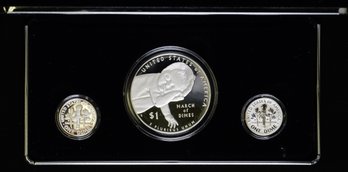 2015 3-Coin U.S. March Of Dimes Silver Commem Proof Set