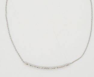 14k White Gold Diamond Bar Necklace .25 Carat TW