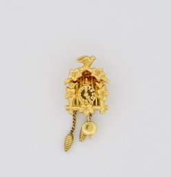 14k Gold Cuckoo Clock Charm