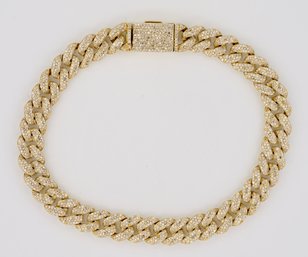 Diamond Pave Yellow Gold Cuban Link