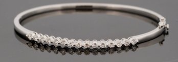 1 CTW  White Gold Diamond Bangle Bracelet