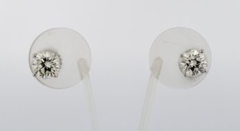 2.00 Carat T.W. Round Brilliant Cut Natural Diamond Stud Earrings  **NEW ITEM**