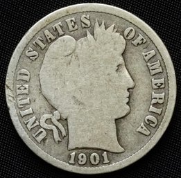 Rare!! 1901-S Barber Dime