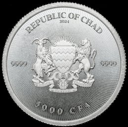2024 Republic Of Chad Cannabis 1 Oz Pure Silver Coin BU