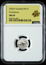 2026P Australia Fine Platinum Pt $15 Kookaburra NGC MS-69