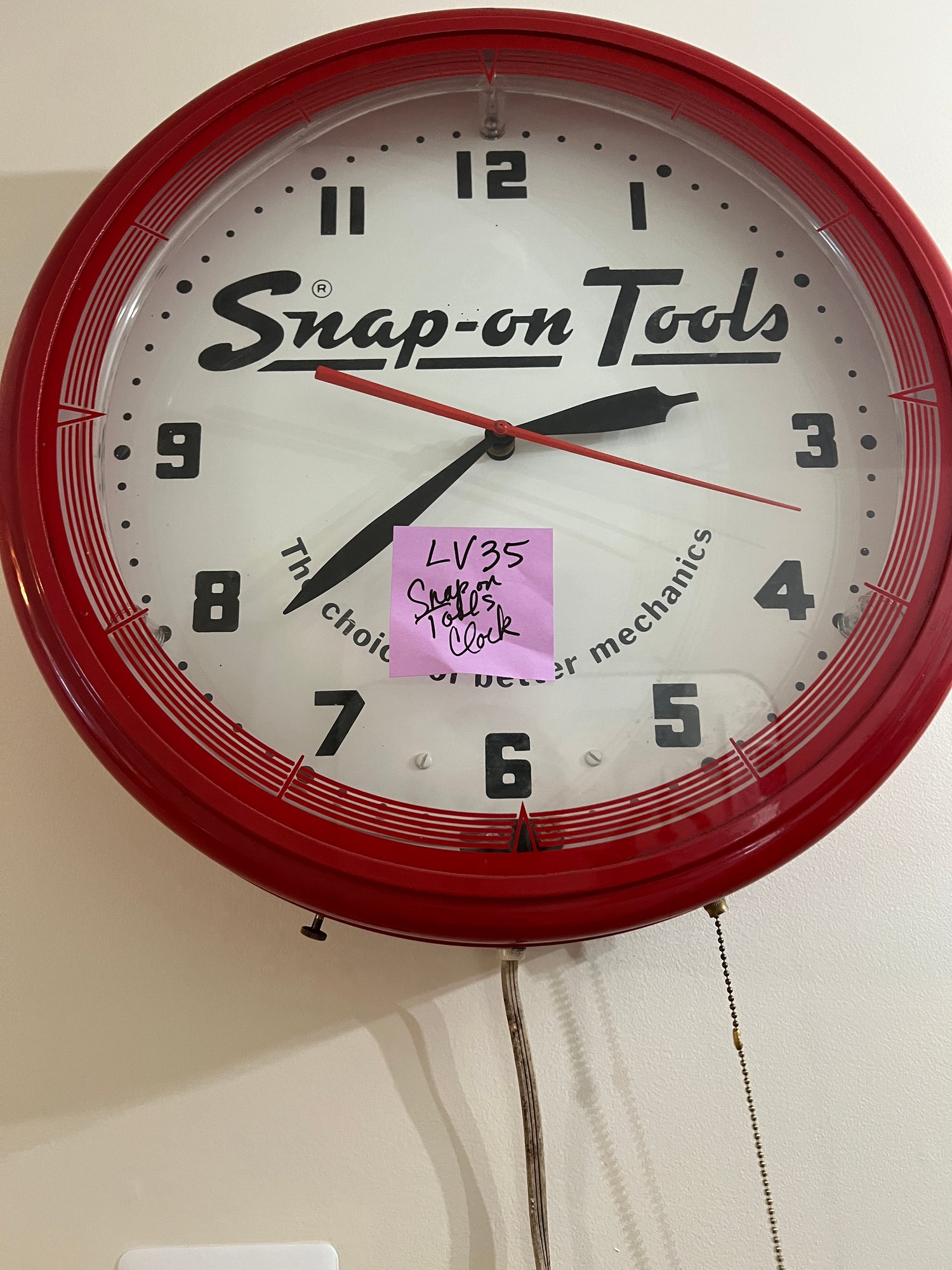 Snap-On Neon Clock (LV35) #9475 | Auctionninja.com