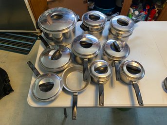 Flint Ware - Large Set Of Vintage Pans (K1)