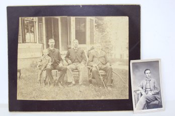 Antique Photos - Blind Man And Multi Generational (J60)