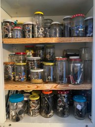 Three Cabinets Of Jars Full Of AV Parts