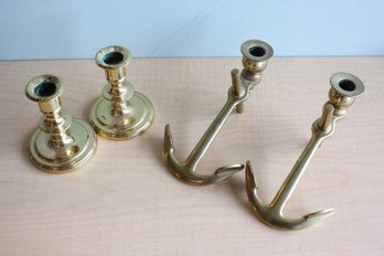 Two Pairs Brass Candle Holders (47)