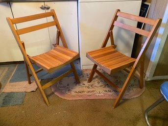 Two Wooden Folding Chairs (B21)