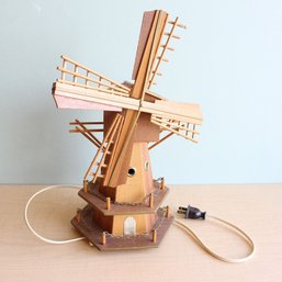 Wooden Windmill Music Box Lamp (91)