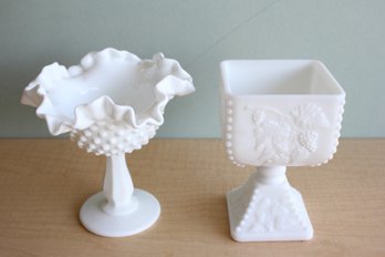 Two Pieces Of Milk Glass (96)
