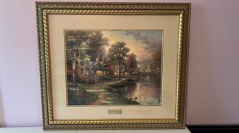 Thomas Kinkade Hometown Lake Framed (203)