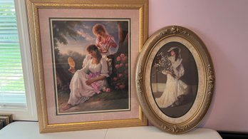 Pair Of Home Interiors Pictures Featuring Women (206)