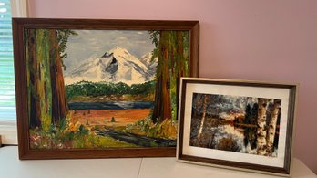 Framed Painted And Diamond Art Landscape Scenes (214)