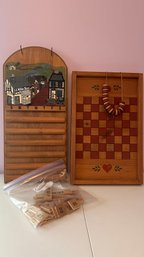 Wooden Checkerboard And Perpetual Calendar (221)