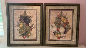 Pair Of Home Interior Prints Featuring Vegetables (271)