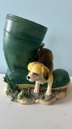 Dog On Boot Heavy Resin (282)