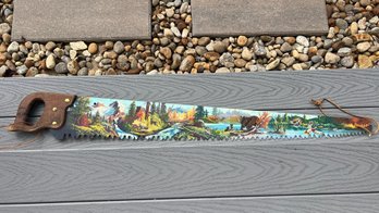Beautifully Painted Saw Mountain Landscape Scene (284)