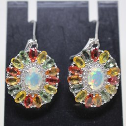 Sterling Silver Multi-stone Earrings (2)
