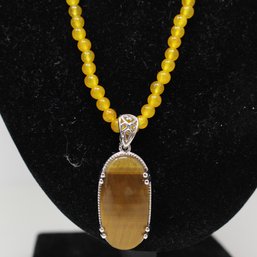 Stainless Steel Pendant On Beaded Necklace (10)