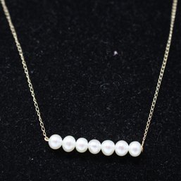 14K Gold And Pearl Necklace 1.2 Grams (513)