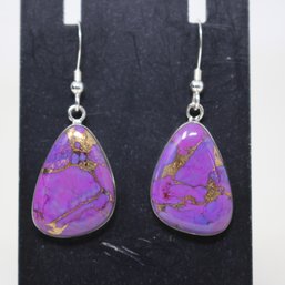 Sterling Silver And Purple Turquoise Earrings (21)