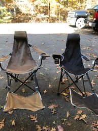 Two Outdoor Folding Lounge Chairs (SH22)