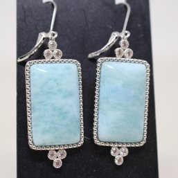 Sterling Silver And Larimar Earrings (40)