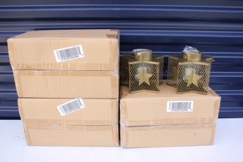 Four Sets Of Two Home Reflections Gold Star LED Candle Holders (86)