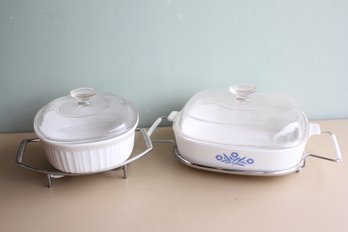 Two Corning Ware Baking Dishes With Holders (159)