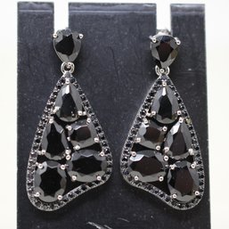 Sterling Silver And Spinel (?) Earrings (60)