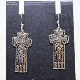 Sterling Silver St. Patrick's Celtic Cross Earrings (77)