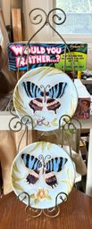 Metal Wall Rack With Three Butterfly Plates (255)