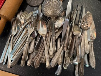 Large Lot Of Silverplate Flatware (LR)