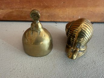 Brass Bo Peep Bell And Snail (G155)