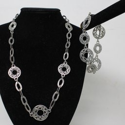 59g Carolyn Pollack Sterling Silver Necklace And Bracelet (166)