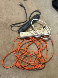 Two Power Strips And Extension Cord
