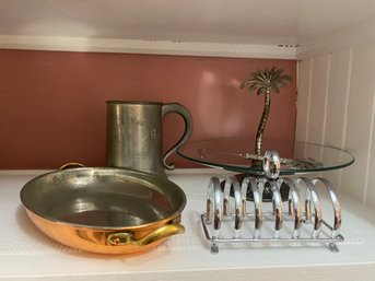 Metalware And Glass Tray (P37)